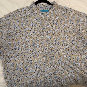 Tori Richard Blue and Yellow Floral Button Down Shirt
